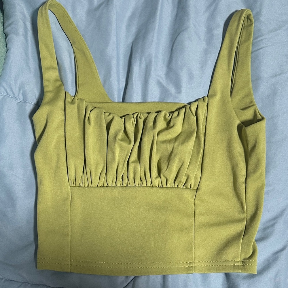 Olive Green Sleeveless Women's Top
